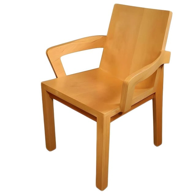 1990s Dakota Jackson Maple Wood "Library" Armchairs, Set of Four - 5