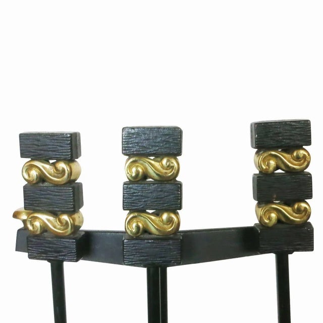 Donald Deskey Andirons and Fireplace Tools by Bennett Co - 2