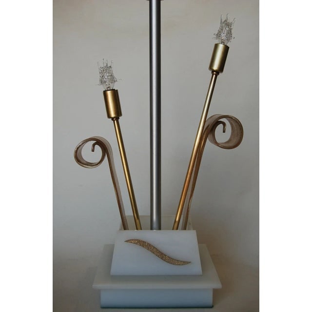 Gold Glitter Scrolling Acrylic Star Table Lamp by Moss Lighting - 4