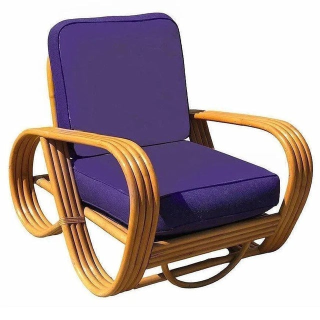 1950s Restored Mid-Century Modern Rattan 4-Strand Reverse Pretzel Sofa & Lounge Chair Set, 3 Pieces - 2