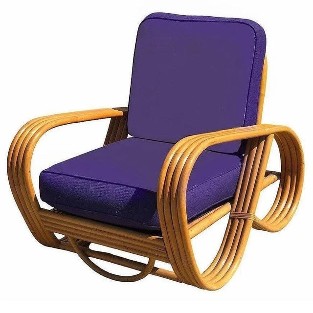 1950s Restored Mid-Century Modern Rattan 4-Strand Reverse Pretzel Sofa & Lounge Chair Set, 3 Pieces - 3