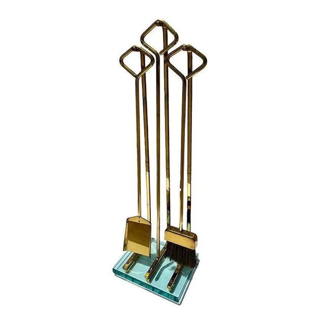 1970s Italian Modernist Brass and Glass Fireplace by Fontana Arte - 4