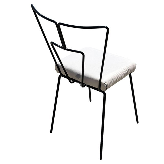 Mid-Century Iron Wire Art Side Dining Geometric Chair by Homecrest, Pair - 5