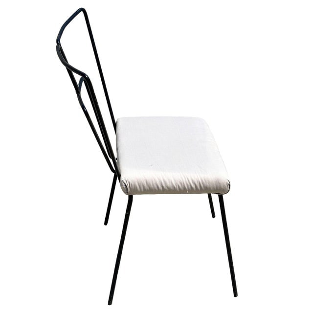Mid-Century Iron Wire Art Side Dining Geometric Chair by Homecrest, Pair - 6