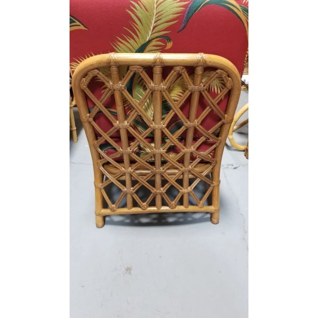 Restored Mid Century Lattice Rattan Sofa & Lounge Chair Livingroom Set - 5