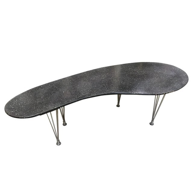Large 67" Bespoke Mid-Century Biomorphic Coffee Table W/ Wire Spoke Legs - 3