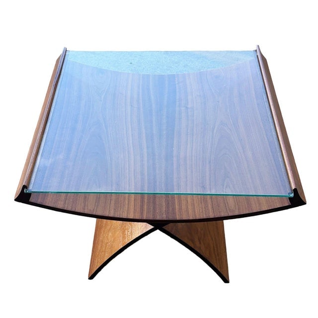 1950s Mid-Century Molded Sculptural Bentwood Hourglass Side Drink Table W/ Glass Top - 6