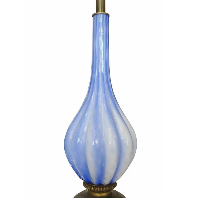 1950s Barovier Style Hand Blown Murano Glass Table Lamp, Italy - 2