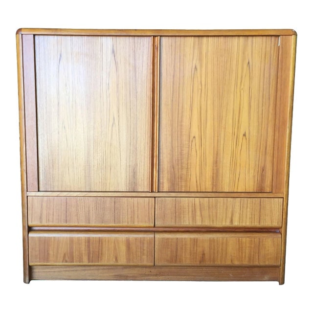 1990s Vintage Side Rolling Front Wardrobe with Media Center (1 of 9)