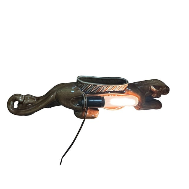 1950s Mid-Century Modern Stalking Panther Statue t.v. Lamp by Royal China & Novelty Co - 11