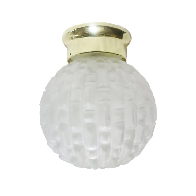 Art Deco Small Opaque Geometric Sphere Ceiling Glass Globe Pendant (1 of 4)