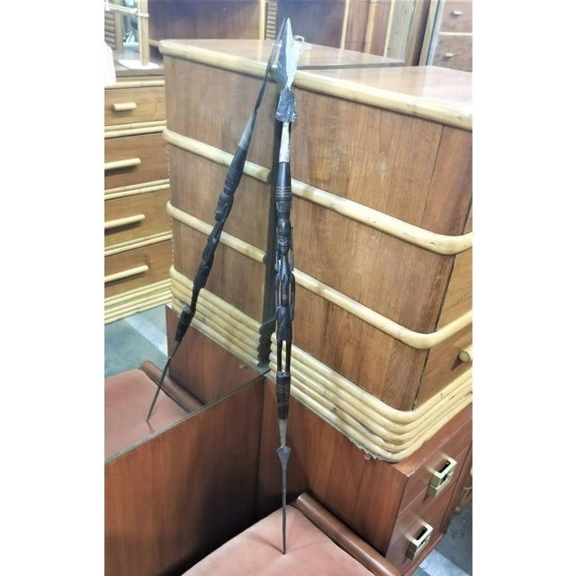 1950s Makonde Tanzanian Carved Warrior Female Spear - 2