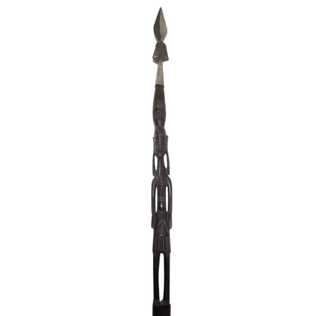 1950s Makonde Tanzanian Carved Warrior Female Spear - 6