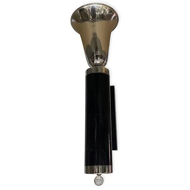 Large 1930s Two-Tone Chrome Art Deco Torchiere Wall Sconce - 3