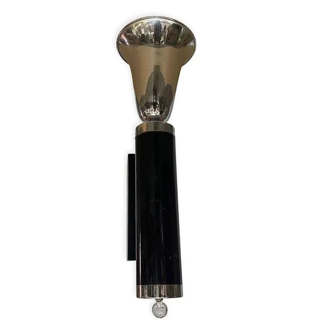 Large 1930s Two-Tone Chrome Art Deco Torchiere Wall Sconce - 4