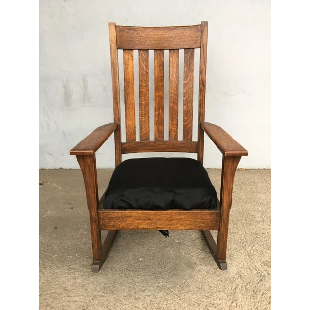 Mission Chestnut Slat Back Rocking Chair by National Chair Co - 2