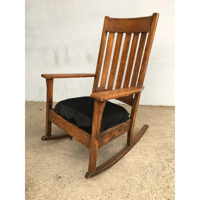 Mission Chestnut Slat Back Rocking Chair by National Chair Co - 3