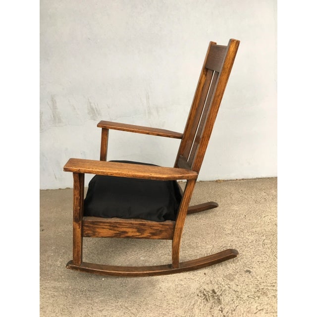 Mission Chestnut Slat Back Rocking Chair by National Chair Co - 4