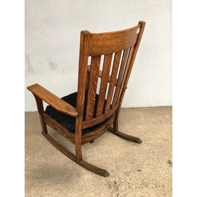 Mission Chestnut Slat Back Rocking Chair by National Chair Co - 5