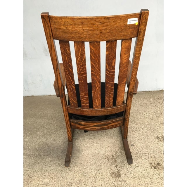 Mission Chestnut Slat Back Rocking Chair by National Chair Co - 6