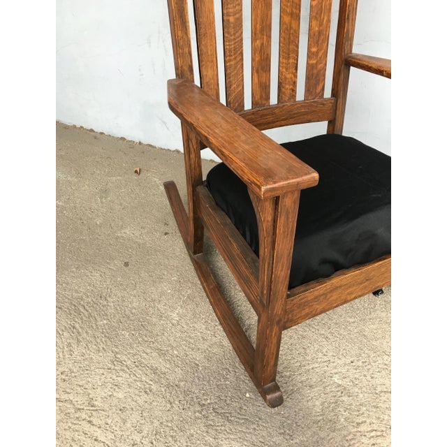 Mission Chestnut Slat Back Rocking Chair by National Chair Co - 7