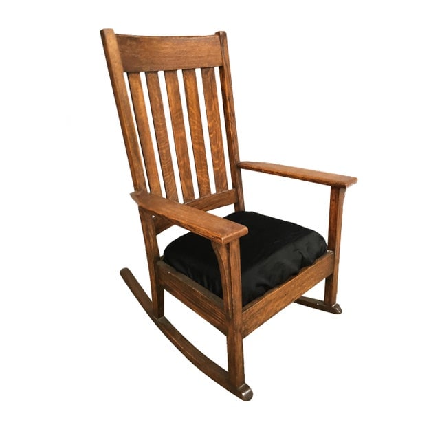 Mission Chestnut Slat Back Rocking Chair by National Chair Co - 9