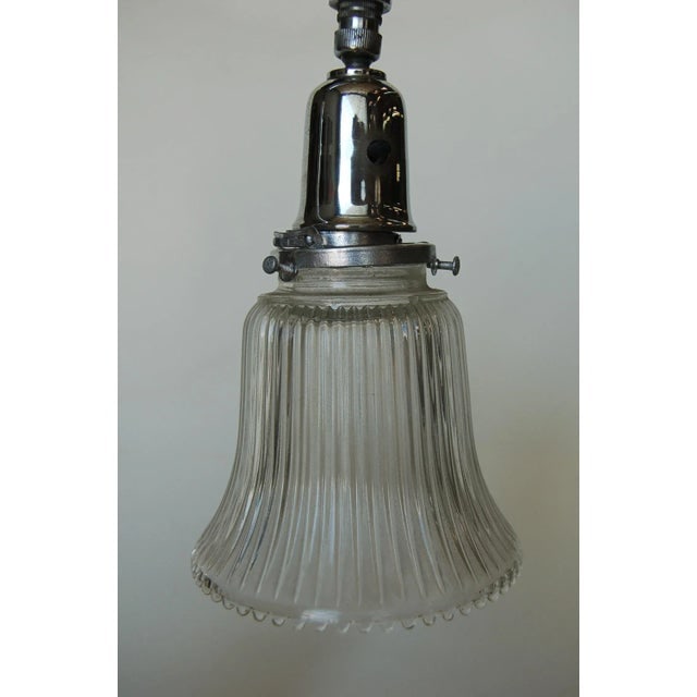 Art Deco Desk Table Lamp W/ Bell Shaped Glass Shade - 7