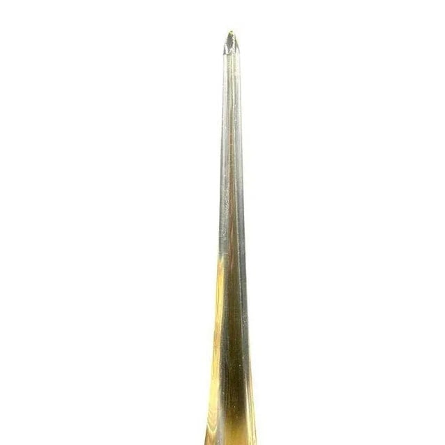Mid Century Hand Blown Sommerso Murano Style Yellow Art Glass Bird W/ Tall Feather - 6