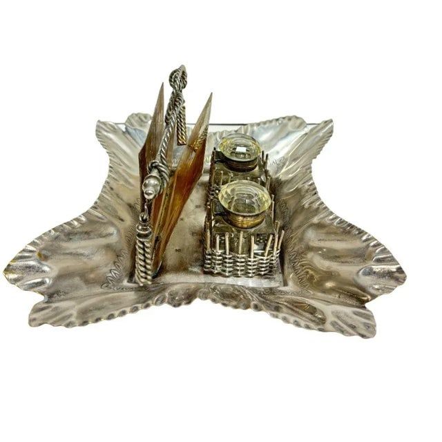 Late 1800's Double Ink Well & Letter Holder- From Agne's Moorehead Estate - 4