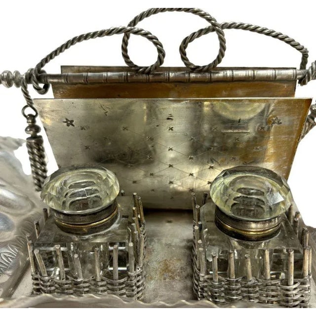 Late 1800's Double Ink Well & Letter Holder- From Agne's Moorehead Estate - 5