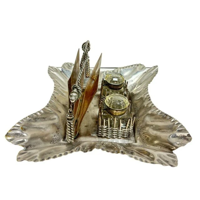 Late 1800's Double Ink Well & Letter Holder- From Agne's Moorehead Estate - 6