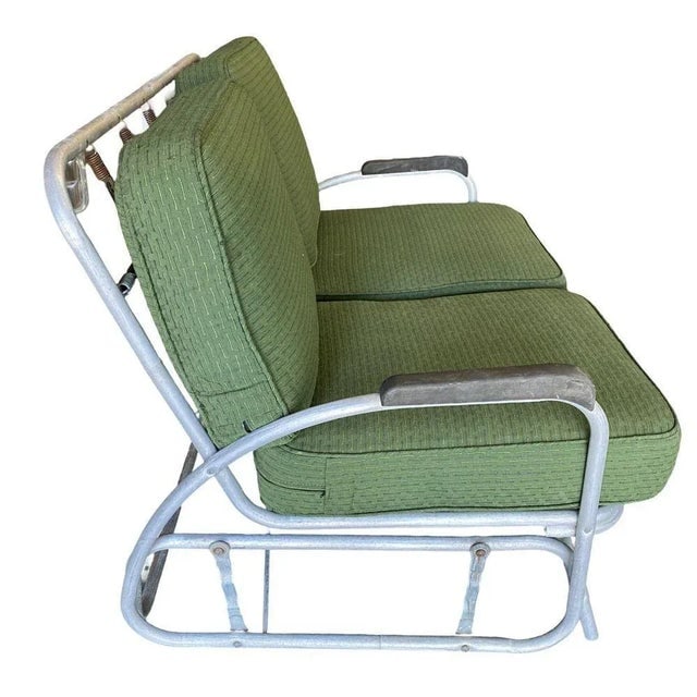 Streamline Art Deco Aluminum Patio/Outdoor Settee Slider/Rocking , Pair - 5