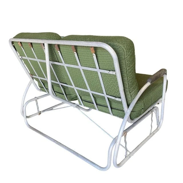 Streamline Art Deco Aluminum Patio/Outdoor Settee Slider/Rocking , Pair - 6