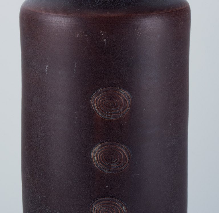 Jacob Bang (1932-2011) for Hegnetslund Lervarefabrik, Denmark. Large ceramic floor vase in a - 5