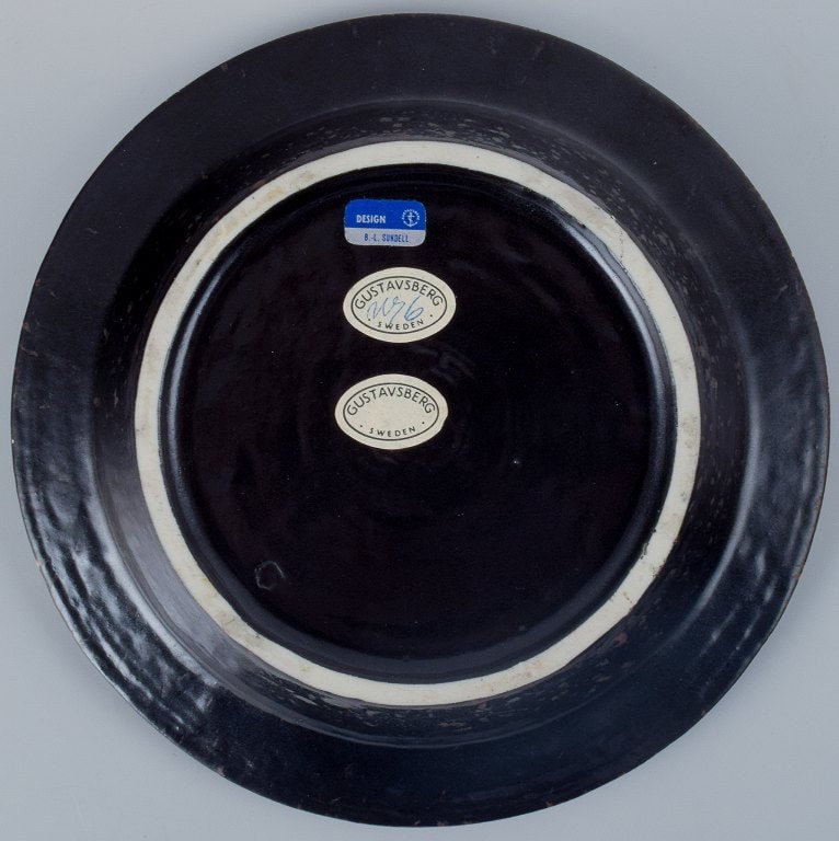Britt-Louise Sundell (1928-2011) for Gustavsberg Studiohand, Sweden, ceramic bowl in dark brown and - 6