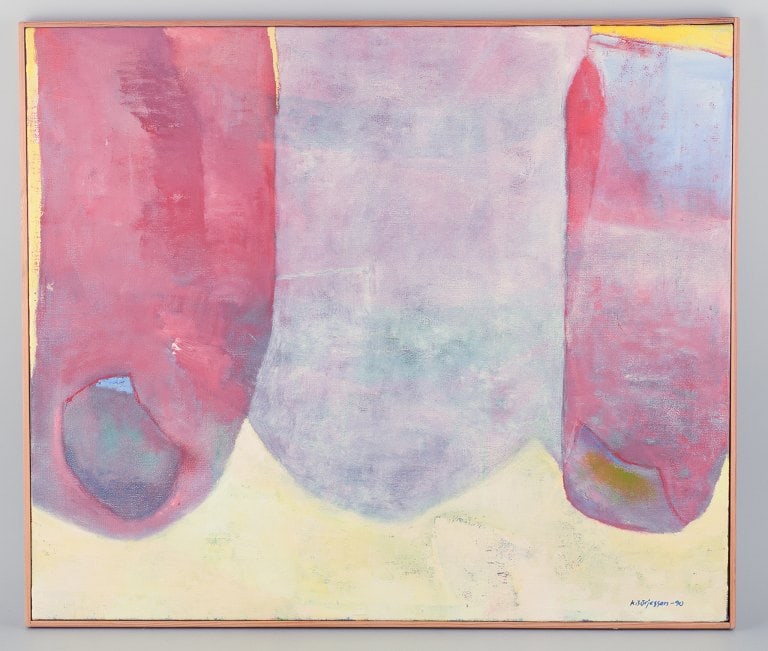 K. Börjesson, Swedish artist. Oil on canvas. Abstract composition. - 3