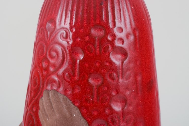 Mari Simmulson, a large unique handmade ceramic sculpture of a woman with deep red glaze. - 7
