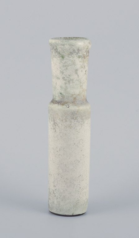 Hans Hedberg for Biot, France, unique ceramic vase with speckled glaze in light tones. - 3