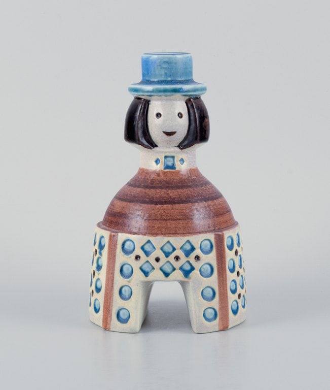 Britt Louise Sundell for Gustavsberg. Rare ceramic candlestick in the form of a groom. - 2