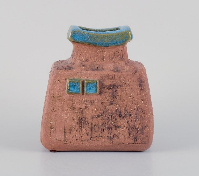 Curt Addin, own workshop, Swedish ceramicist. Unique ceramic vase in a modernist and stylish design. - 3