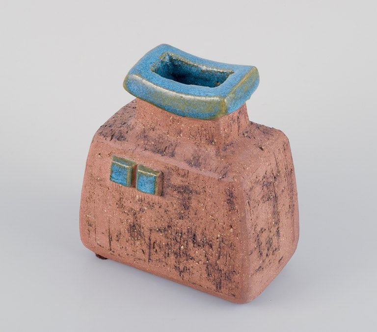 Curt Addin, own workshop, Swedish ceramicist. Unique ceramic vase in a modernist and stylish design. - 5