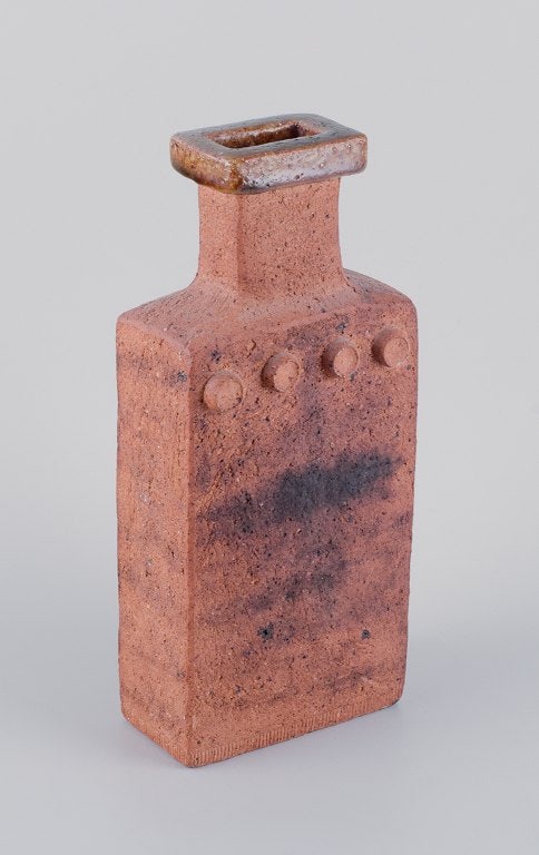 Curt Addin, own workshop, Swedish ceramicist. Large unique ceramic vase in a modernist and stylish - 4