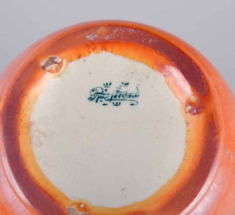 Rörstrand, Sweden, large faience vase with uranium yellow glaze. - 7