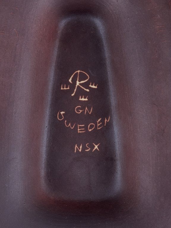Gunnar Nylund for Rörstrand. Ceramic bowl with glaze in brown tones. - 7