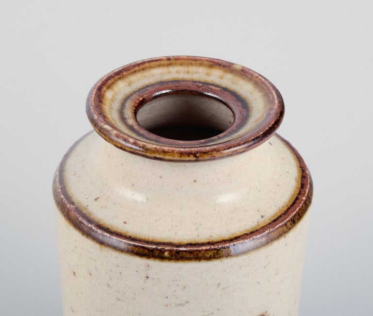 Niels Oluf Thorkelin Eriksen, Danish ceramicist, two unique vases with abstract motifs in sandy and - 4