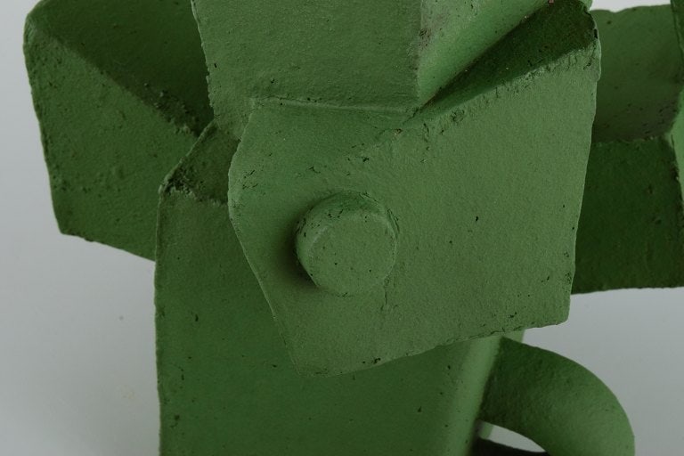 Christina Muff, Danish contemporary ceramicist (b. 1971). Unique cubist stoneware sculpture in matte - 6
