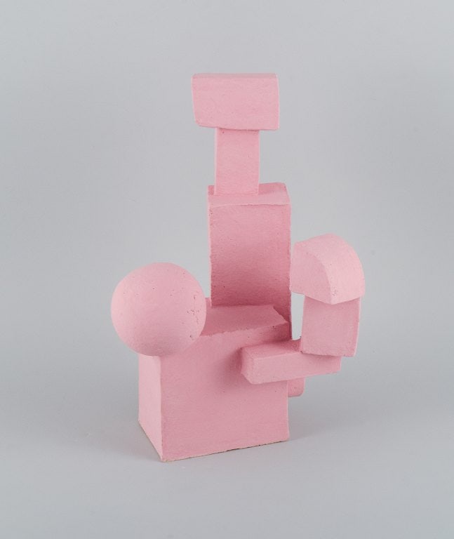 Christina Muff, Danish contemporary ceramicist (b. 1971). Cubist stoneware sculpture. Unique. Soft - 2