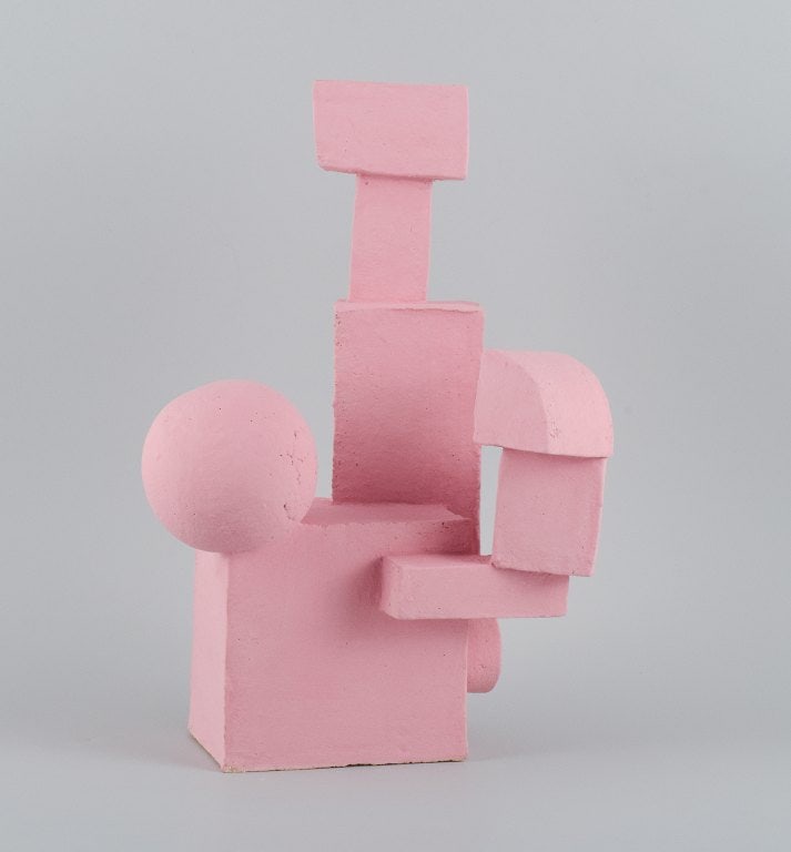 Christina Muff, Danish contemporary ceramicist (b. 1971). Cubist stoneware sculpture. Unique. Soft - 3