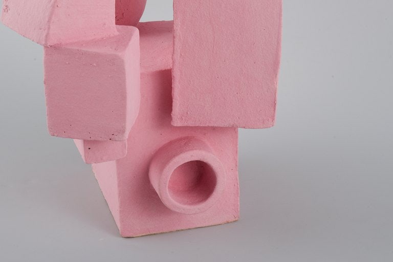 Christina Muff, Danish contemporary ceramicist (b. 1971). Cubist stoneware sculpture. Unique. Soft - 6