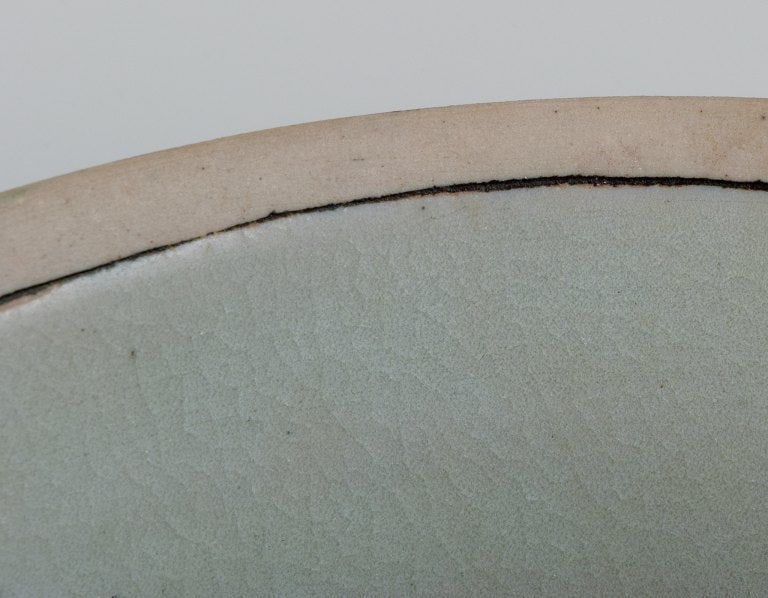 Ane-Katrine von Bülow, Danish contemporary ceramicist. Unique bowl in turquoise with geometric - 7